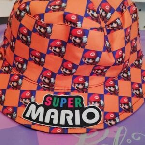 Super Mario Orange and Red Checkered Bucket Hat